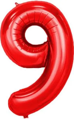 Produktbild von Folienballon Zahl 9, ca. 100 cm, rot