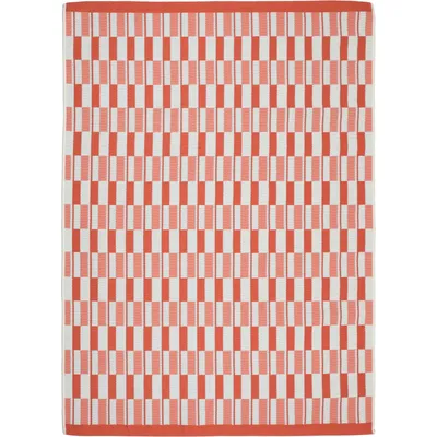 Produktbild von Outdoor-Teppich 200x300 cm Orange - Flachgewebe & Wasserdicht - Geometrisches Muster für Balkon Terrasse Küche