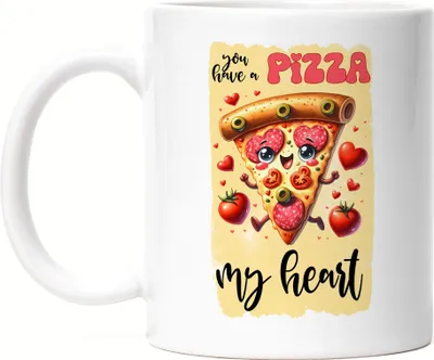 Produktbild von You Have a Pizza My Heart Tasse Weiß Pizza Liebe Herz Valentinstag Geschenk