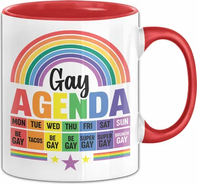 Produktbild von LGBTQ Tasse Geschenk Lesben Schuwle Geschenkidee Gay Pride Gay Agenda Kaffee-Becher (Rot)