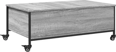 Produktbild von vidaXL Couchtisch mit Rollen Grau Sonoma 91x55x34 cm Holzwerkstoff