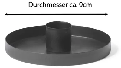 Produktbild von Novaliv 4x Kerzenhalter 9cm Metall Stabkerzenhalter SCHWARZ mit LED-Kerzen flackernde Flamme Kerzenteller Kerzenständer candle holder Kerzenpin Stabkerzen Adventskranz weihnachtlich scandic chic