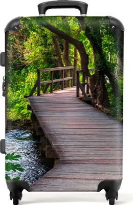 Produktbild von NoBoringSuitcases.com® Großer Koffer - Baum - Weg - Natur - Brücke - Wald - Kombinationsschloss TSA - Hartschalen Trolley 4 Rollen - 72 liter - Reisekoffer - 66 cmKoffer Mittelgroß 67x43x25 cm, 72L,