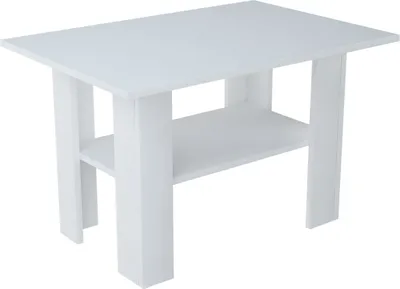 Produktbild von MATKAM Couchtisch Ł1, H 55 x B 87 x T 60 cm, mit Verstellbarem Regal, Wohnzimmer Couchtisch Modern, Wohnzimmertisch Universal (Weiß)