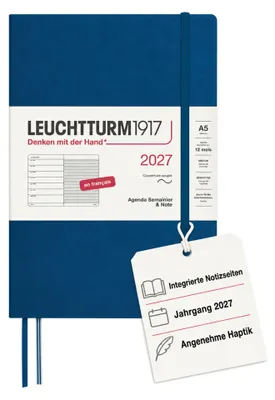 Produktbild von LEUCHTTURM1917 Wochenkalender 2027 Medium (A5) mit Notizbuch, liniert - Terminpl