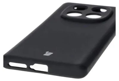 A black phone case is shown from a diagonal angle against a white background.