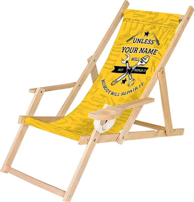Produktbild von Holz Liegestuhl Personalisierbar Klappbar Klappliegestuhl mit Armlehne und Getränkehalter Strandstuhl Motiv Verkzeug [119]