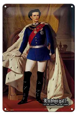Produktbild von Blechschild Portrait 20x30cm Ludwig II König 1845 Bayern