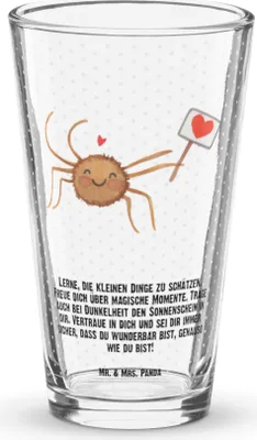 Produktbild von Mr. & Mrs. Panda Glas Spinne Agathe Motivation - Transparent - Geschenk, Glück, Wasserglas, Cocktailglas, Liebe, Trinkglas, Dankeschön, Vertrauen, Tumbler, Bierglas
