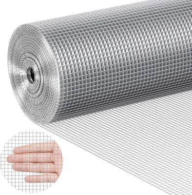Immagine prodotto di Rete metallica VEVOR, diametro del filo 6,35 mm, dimensioni 1220 mm x 30,48 m, calibro 23, rotolo di rete metallica zincata a caldo, ideale per recinzioni, gabbie per conigli, giardini e piccoli roditori