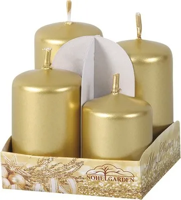 Zdjęcie produktu dla Świece adwentowe TIERED metal połysk d4x6/7/8/9cm 4szt