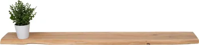 Produktbild von Wandregal Akazienholz eiche massiv 120x20 cm Holzregal Steckboard Baumkante AMANDA