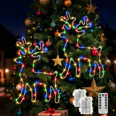 Immagine prodotto di Luci decorative per finestre, confezione da 2, con telecomando e timer, 8 modalità