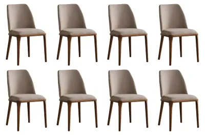 Image de Chaises de cuisine gris clair Chaises de salle à manger design Lot de 8 chaises