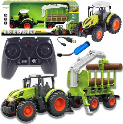 Produktbild von Lolex | Ferngesteuerter Traktor - mit Anhänger - 10,5 x 12 x 19 cm - Licht, Sound, bewegliche Teile