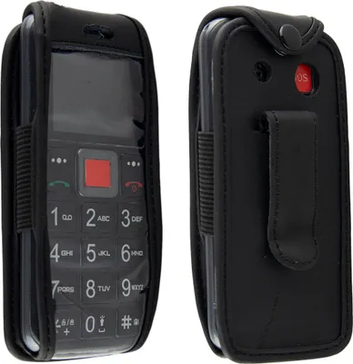Produktbild von caseroxx Ledertasche mit Gürtelclip kompatibel mit Easyfone Prime-A5 aus Echtleder, Tasche mit Gürtelclip und Sichtfenster
