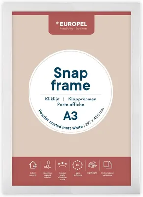 Produktbild von Europel Klapprahmen A3 25mm matt weiß