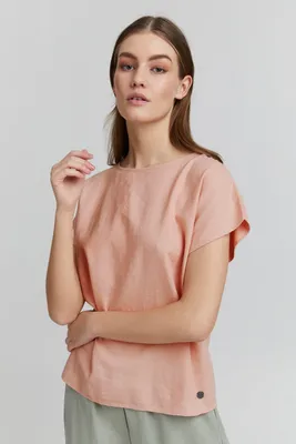 Produktbild von OXMO OXArnora Damen Bluse aus Leinenmix Blusenkleid