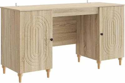 Imagen del producto de Escritorio con estantería, madera, 142,5 x 50 x 75 cm