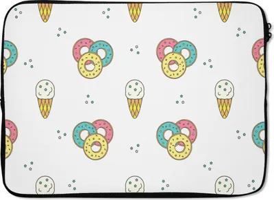 Produktbild von MuchoWow® Laptop Hülle 13 Zoll Muster - Eiscreme - Donus - Jungen - Kinder Laptoptasche - Laptophülle - Sleeve - Rundumschutz
