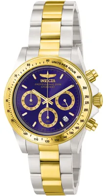 Zdjęcie produktu dla Invicta Speedway 3644 Zegarek Męski - Mechanizm Kwarcowy - Stal Nierdzewna z Niebieską Tarcza - 39 mm
