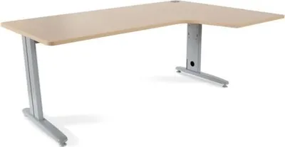 Produktbild von Schreibtisch Metal L-Form rechts 180x120x72cm Gestell grau Platte Melamin buche.