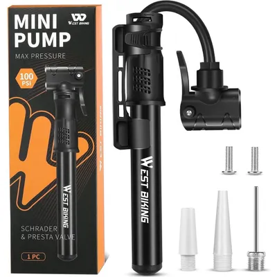 Obrázok produktu pre Mini pumpička na bicykel z hliníka, vhodná pre všetky ventily, prenosná, rýchla, vhodná pre horské bicykle, cestné bicykle a nafukovanie lôpt