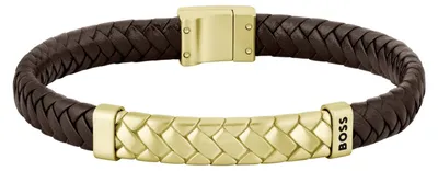 Productafbeelding van Elegant lederen armband voor heren, model 1580675. Lengte: 19 cm