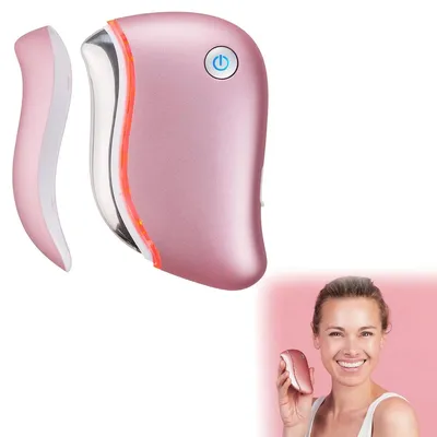 Produktbild von Elektrisches Gua Sha Gesichtsmassagegerät, LED Rotlicht, Wärme 45°C, Anti Aging Lifting, Gesicht & Hals Massage, Hautpflege Tool