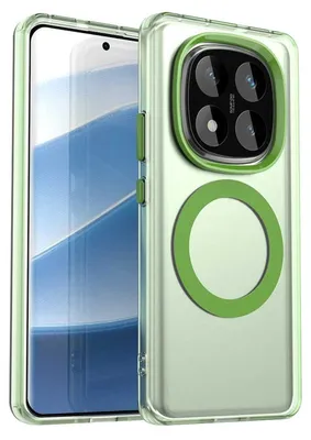Produktbild von Für Xiaomi Redmi Note 14 Pro 5G Candy Design Magsafe PC Hybrid TPU Schutz Hülle Cover Grün