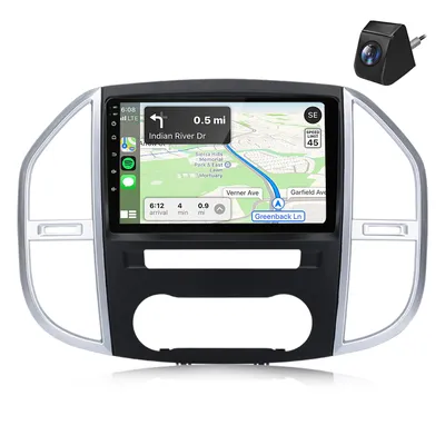 Obrázek produktu pro 4+64G, Android 15, Carplay, vhodné pro Mercedes-Benz Vito 3 (W447), rok výroby 2014-2024, autorádio s GPS navigací, Bluetooth, Wi-Fi, ovládáním na volantu, DAB+, čtyřjádrový procesor, s kamerou, RDS, DSP, 2DIN