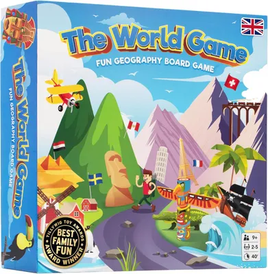 Produktbild von Brettspiel, Geografie Spiel, 2 bis 5 Spieler, für Familienaktivitäten