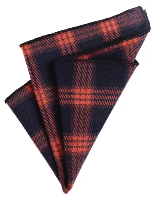 Produktbild von DonDon Herren kariertes Einstecktuch 23 x 23 cm Baumwolle Karomuster - Orange-schwarz kariert