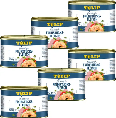 Produktbild von TULIP 6x 200g Frühstücksfleisch Original Dänische Delikatesse in Konservendose