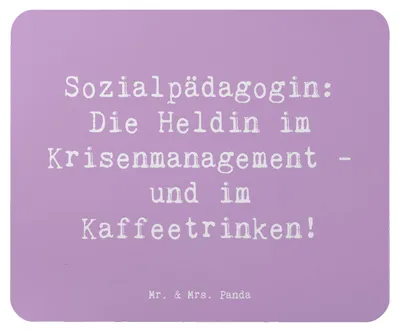 Produktbild von Mr. & Mrs. Panda Mauspad Spruch Sozialpädagogin - Lavendeltraum - Geschenk, Berufsleben, Jugendhilfe, Pädagogin, Mouse Pad, Familienberatung, personalisierte Geschenke