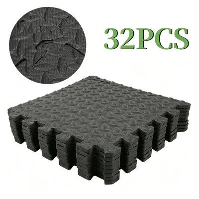 Produktbild von Schutzmatten 32 Matten rutschfeste EVA Schaumstoff 30×30cm Bodenschutzmatten Fitness Schwarz