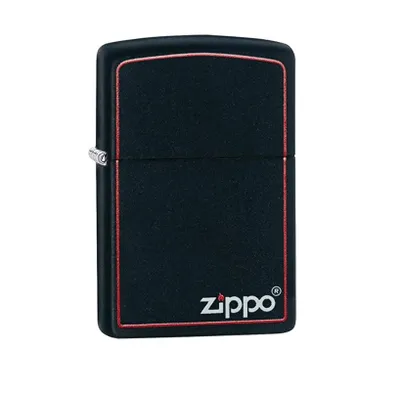 Produktbild von Zippo Benzin-Feuerzeug schwarz matt, rote Border 60001437, unbefüllt