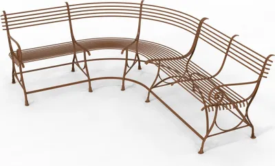 Produktbild von Casa Padrino Jugendstil Gartenbank 250 x 210 x H. 90 cm - Verschiedene Farben - Gebogene Schmiedeeisen Bank mit Pferdehuf Füßen - Jugendstil Schmiedeeisen Garten & Terrassen Möbel