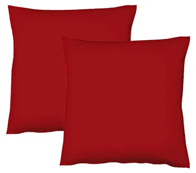 Produktbild von JACK by Fleuresse 2er Set Renforcé Kissenhülle Kissenbezug Dekokissen Baumwolle weich, Farbe:Rot, Größe:40 x 60 cm