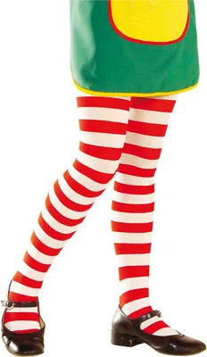 Produktbild von Strumpfhose weiß rot gestreift 70DEN XS