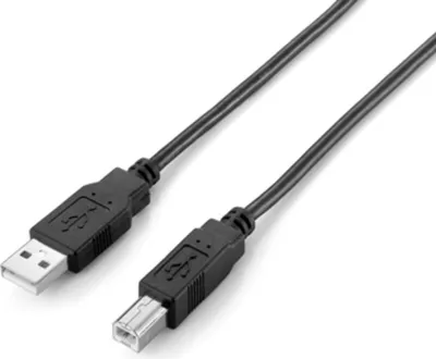 Produktbild von Equip USB 2.0 A auf B Kabel, 5.0m ,M/M, Schwarz, 5 m, USB A, USB B, USB 2.0, Männlich/Männlich, Schwarz