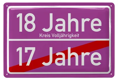 Produktbild von Blechschild Ortschschild 18. Geburtstag Mädchen, Alternative zur Geburtstagskarte 18 Jahre, Geschenke zum 18 Geburtstag und Geburtstagsdeko