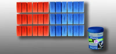 Produktbild von Ersatzfilterschwamm Set für Oase Biotec 36 und Screenmatic 36 (18 x blau, 18 x rot) + 1 x Biokick