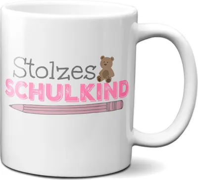 Produktbild von TassenKing Tasse - Stolzes Schulkind (Mädchen) - Geschenke zur Einschulung für Jungen - Tasse zur Einschulung - Zum Schulanfang