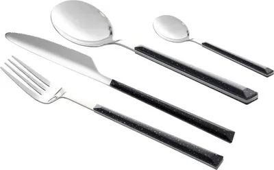Produktbild von Besteck-Set 24-teilig Marble Black neuetischkultur