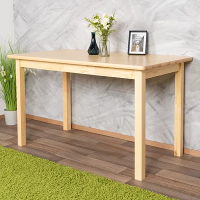 Produktbild von Tisch Kiefer massiv Vollholz natur Junco 228D (eckig) - Abmessung 70 x 130 cm