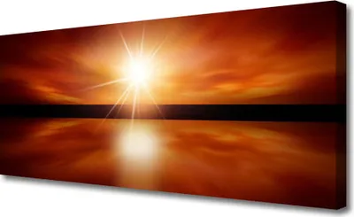 Produktbild von Tulup Leinwand-Bilder 125x50 Wandbild Canvas Kunstdruck Sonne Landschaft