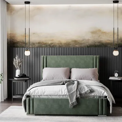 Produktbild von ADIDAR Finn Polsterbett 200x200cm Metallrahmen mit hydraulischen Wagenhebern Lattenrost Bettkasten Premium Design (Pistazie - Magic Velvet 2254)