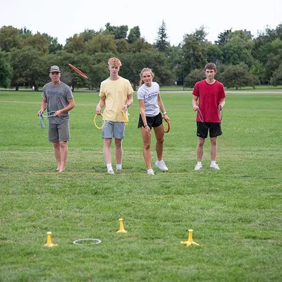 Image de DoUPlay Jeu de lancer d'anneaux Trigo pour enfants et famille - Jouets d'extérieur