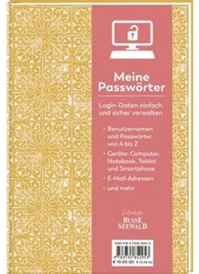 Produktbild von Meine Passwörter. Ein Eintragebuch für Ihre Zugangsdaten, das Sie einfach in Ihrem Bücherregal verstecken können.